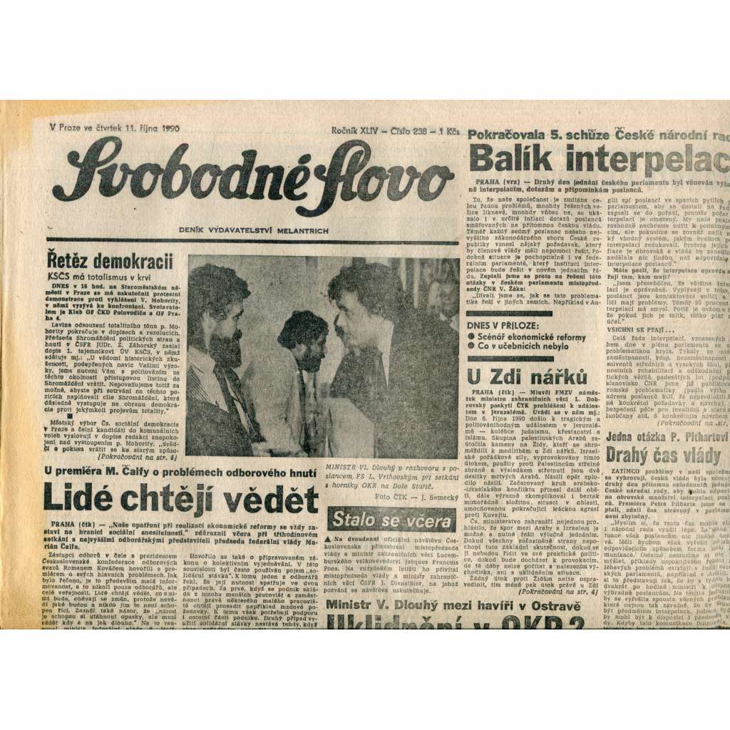 Svobodné slovo (11.10.1990) - noviny