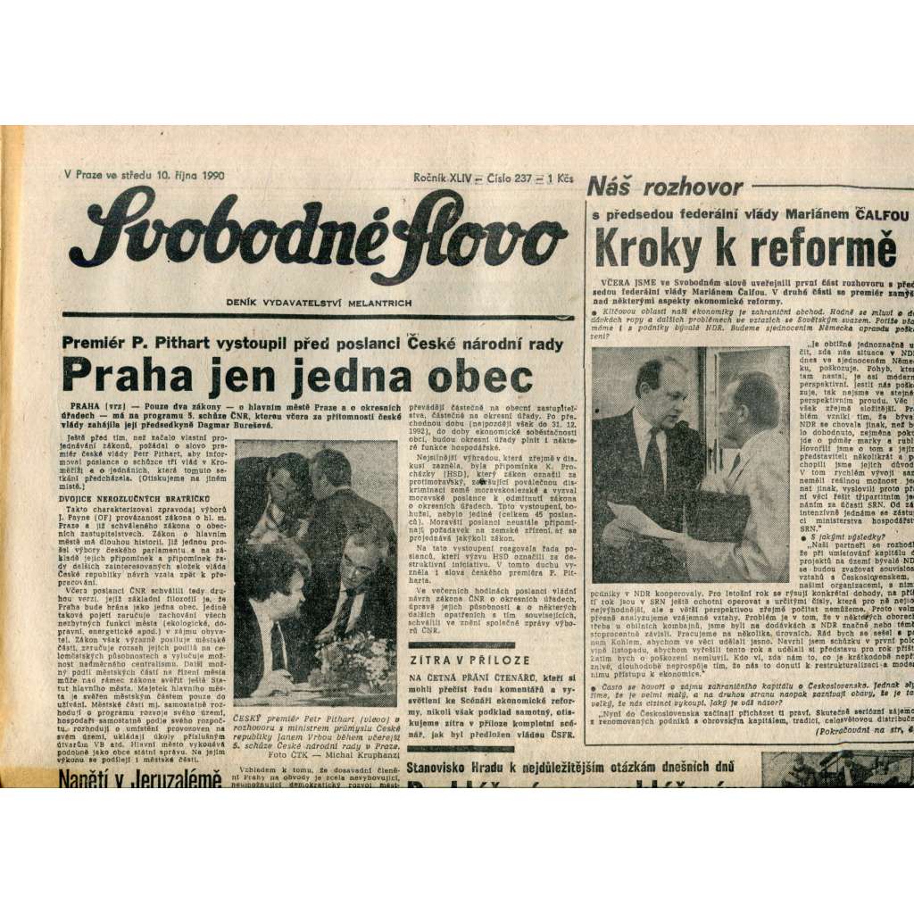 Svobodné slovo (10.10.1990) - noviny