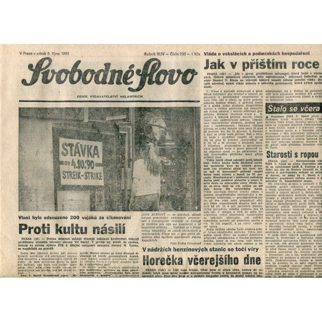 Svobodné slovo (5.10.1990) - noviny