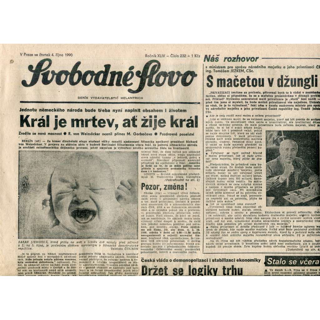 Svobodné slovo (4.10.1990) - noviny