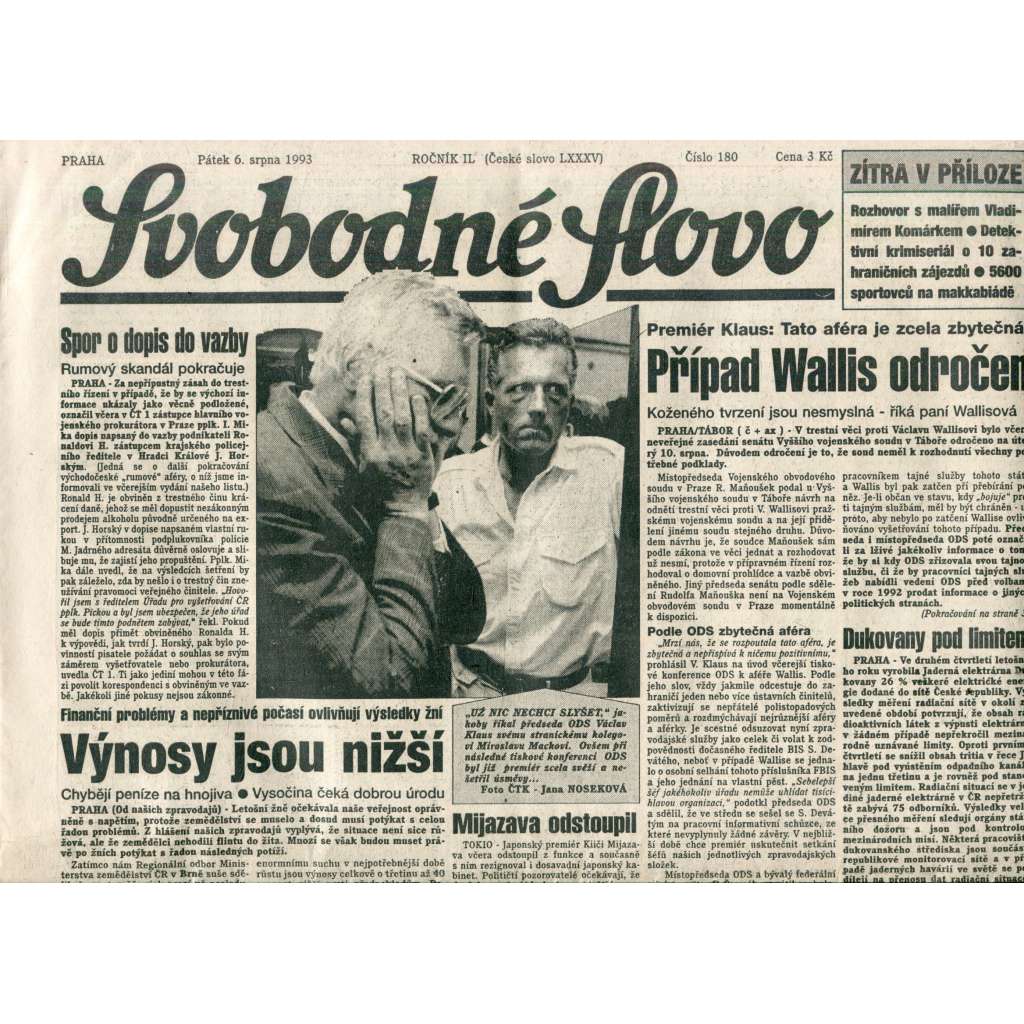 Svobodné slovo (6.8.1993) - noviny