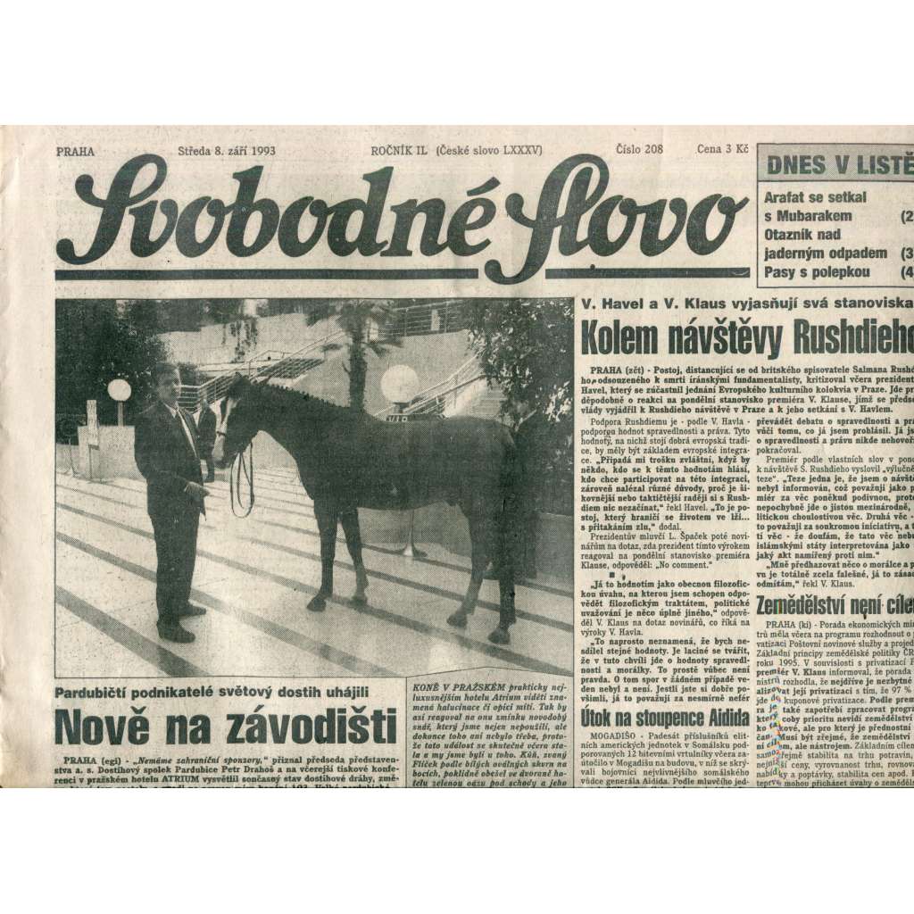 Svobodné slovo (8.9.1993) - noviny Svobodné slovo (8.9.1993) - noviny