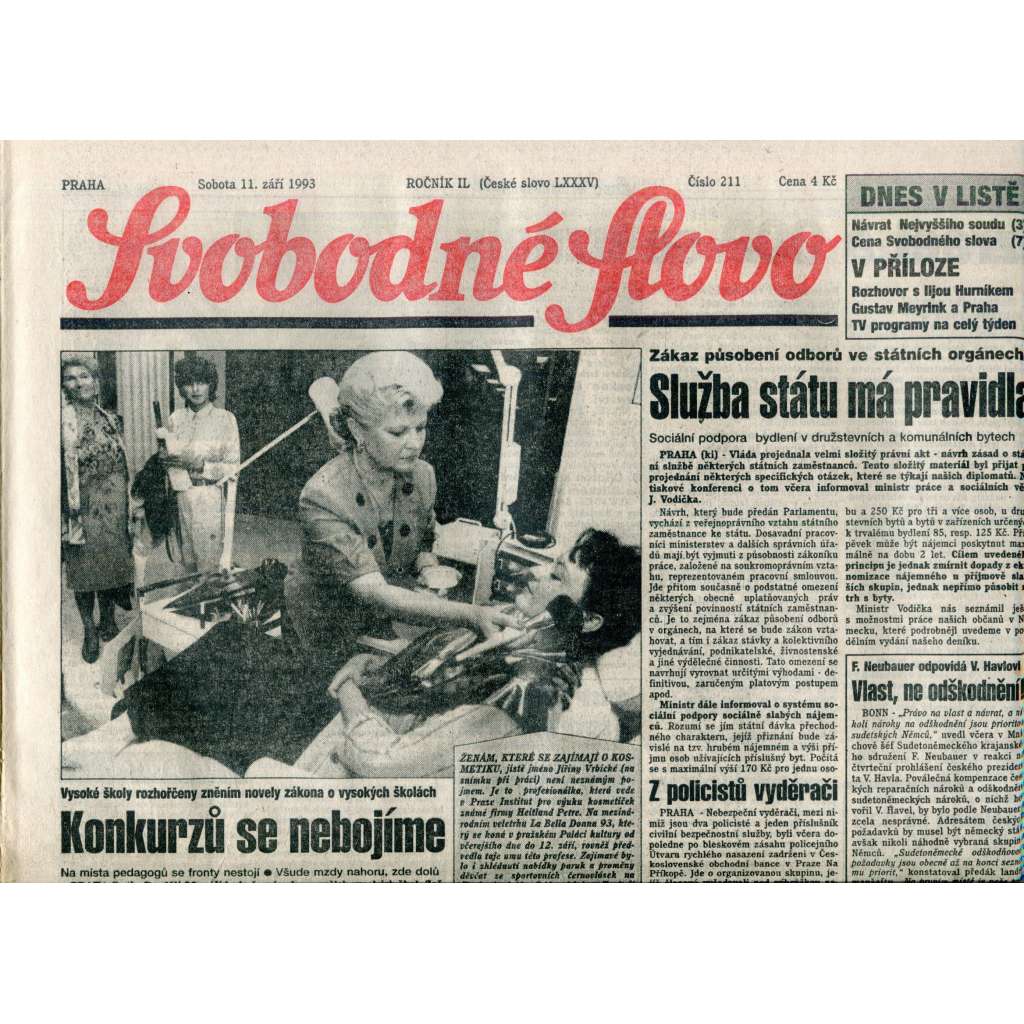 Svobodné slovo (11.9.1993) - noviny Svobodné slovo (11.9.1993) - noviny