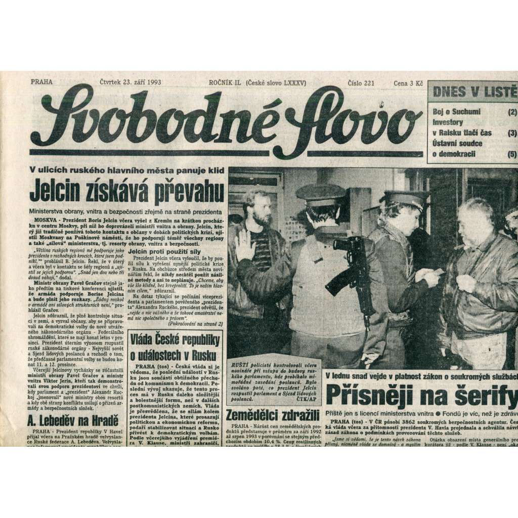 Svobodné slovo (23.9.1993) - noviny Svobodné slovo (23.9.1993) - noviny