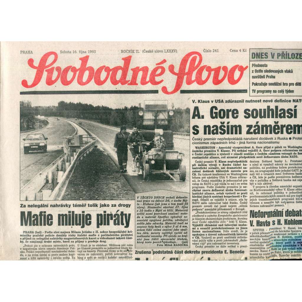 Svobodné slovo (16.10.1993) - noviny Svobodné slovo (16.10.1993) - noviny