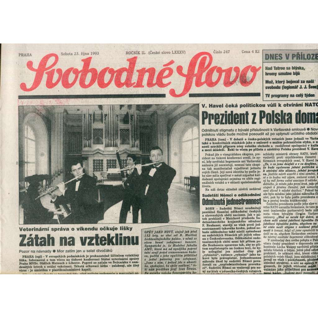 Svobodné slovo (23.10.1993) - noviny Svobodné slovo (23.10.1993) - noviny
