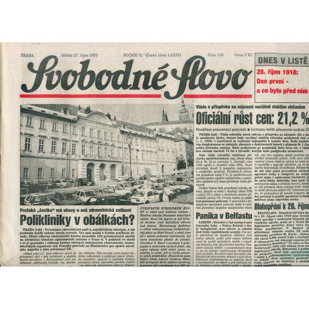 Svobodné slovo (27.10.1993) - noviny