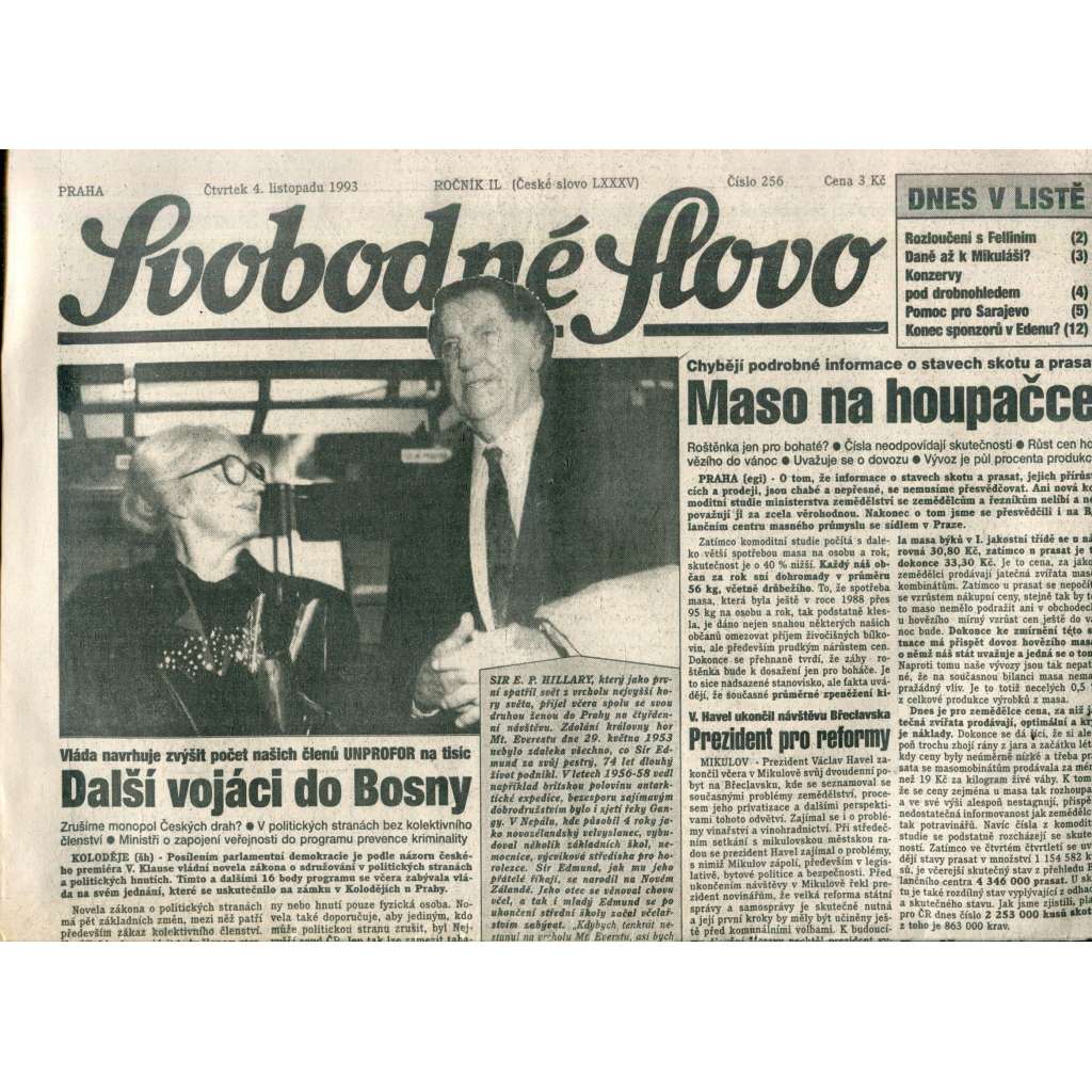 Svobodné slovo (4.11.1993) - noviny