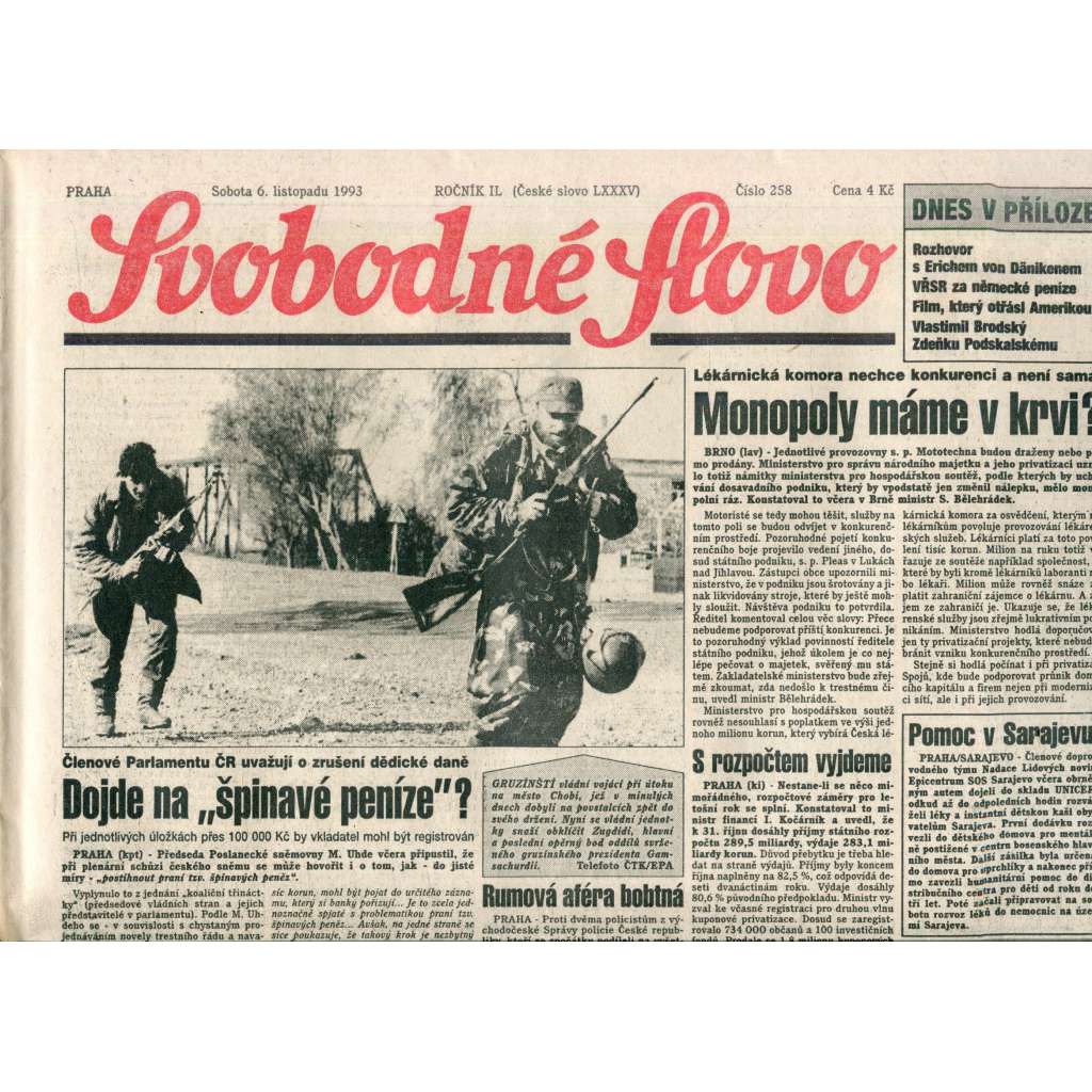 Svobodné slovo (6.11.1993) - noviny