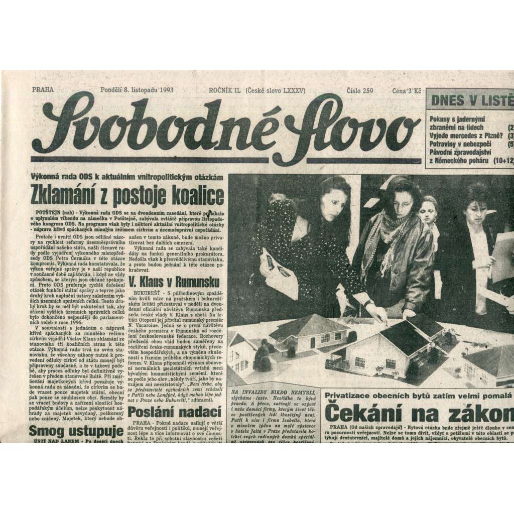 Svobodné slovo (8.11.1993) - noviny