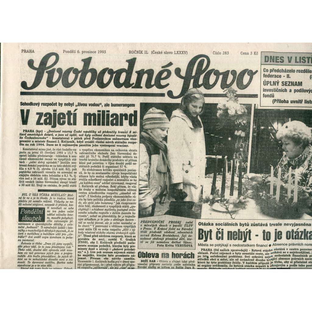 Svobodné slovo (6.12.1993) - noviny