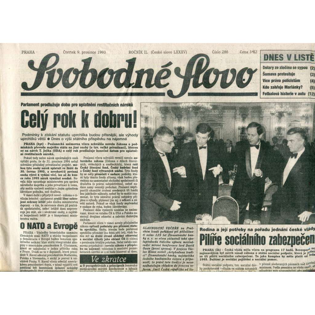 Svobodné slovo (9.12.1993) - noviny