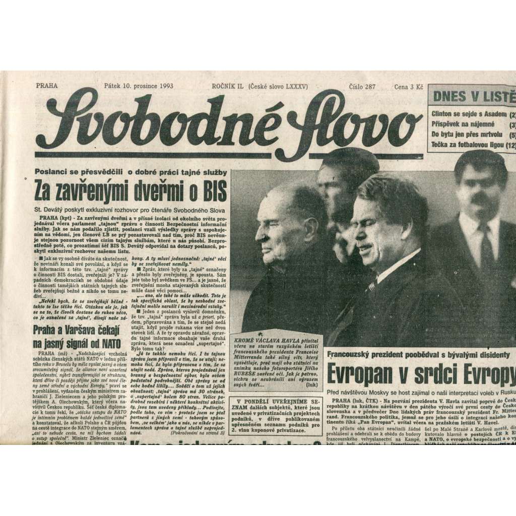 Svobodné slovo (10.12.1993) - noviny