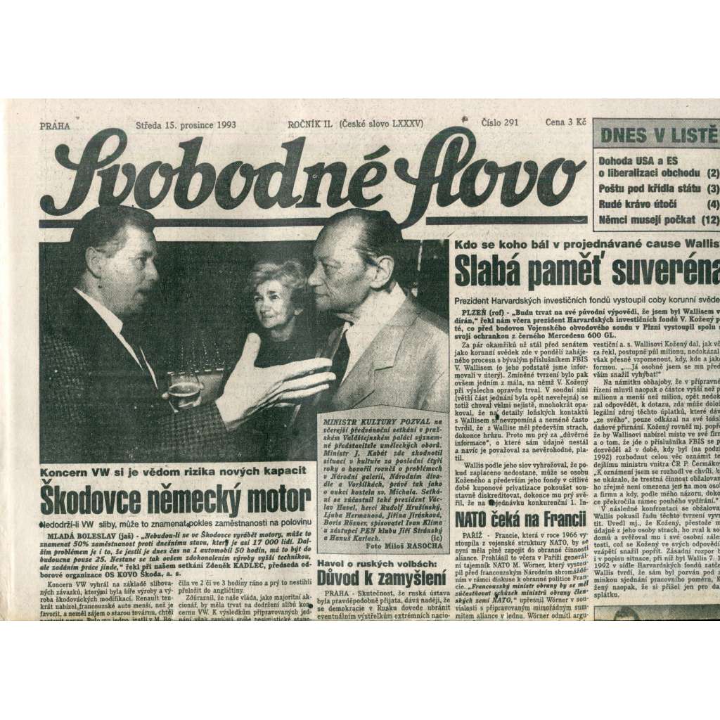 Svobodné slovo (15.12.1993) - noviny