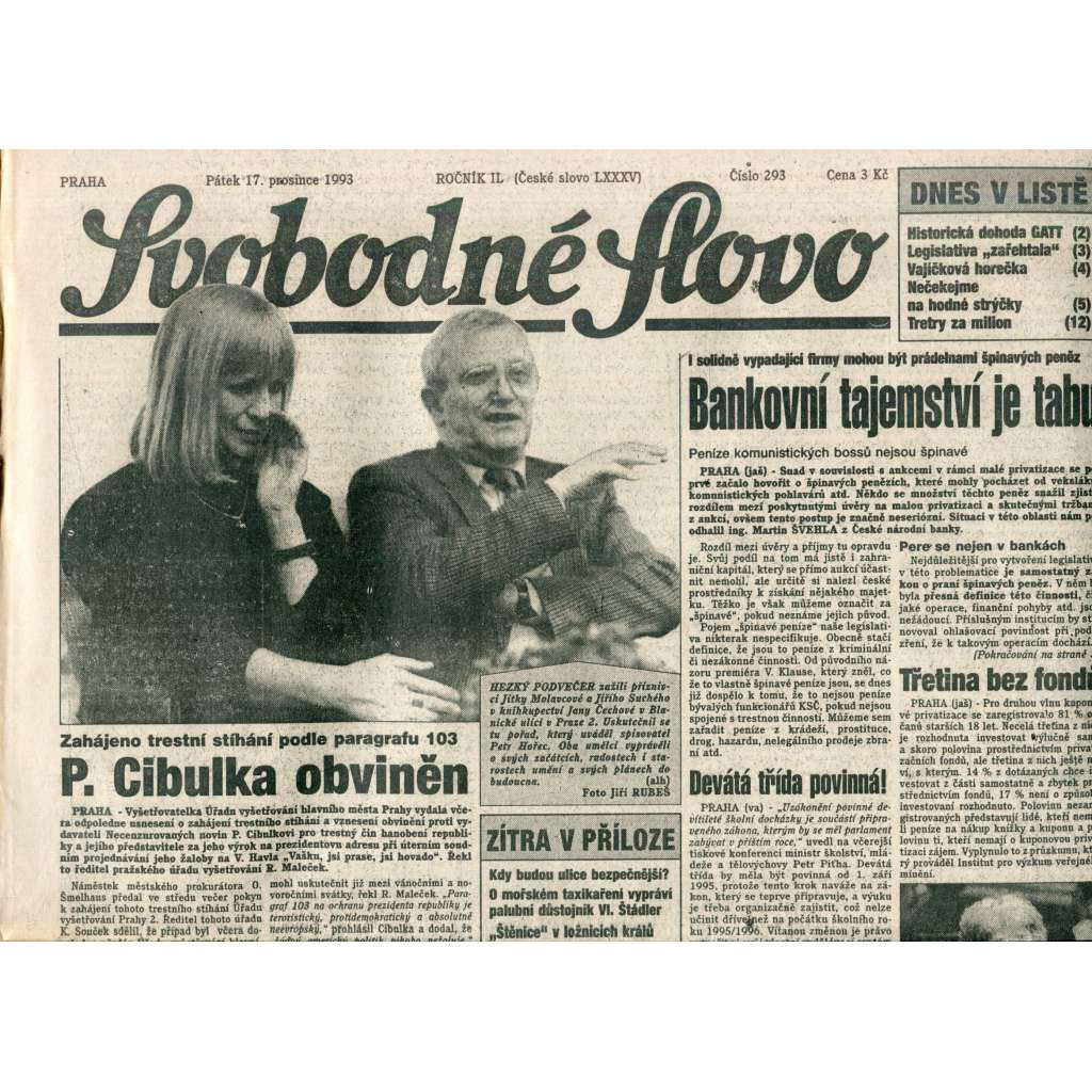 Svobodné slovo (17.12.1993) - noviny