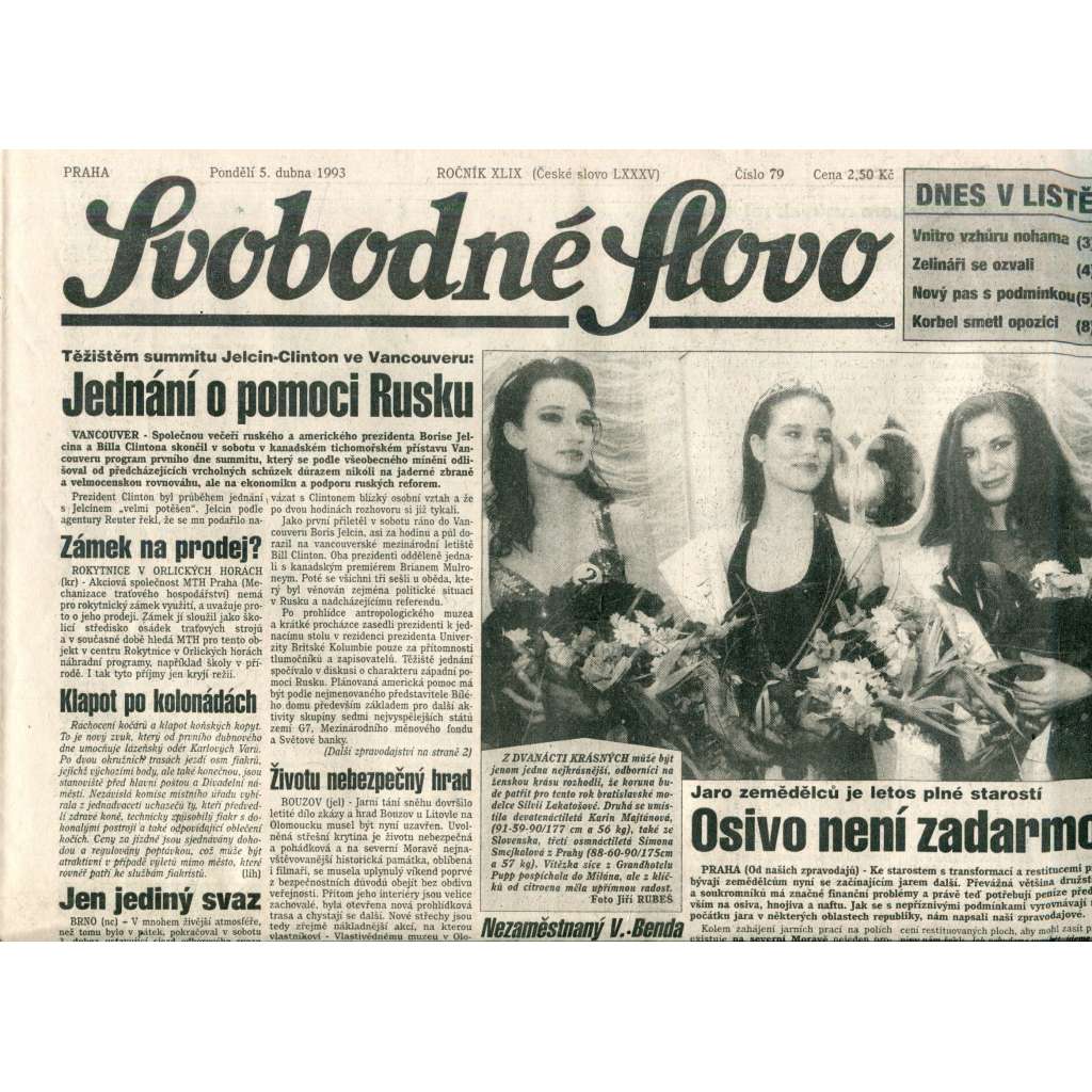 Svobodné slovo (5.4.1993) - noviny