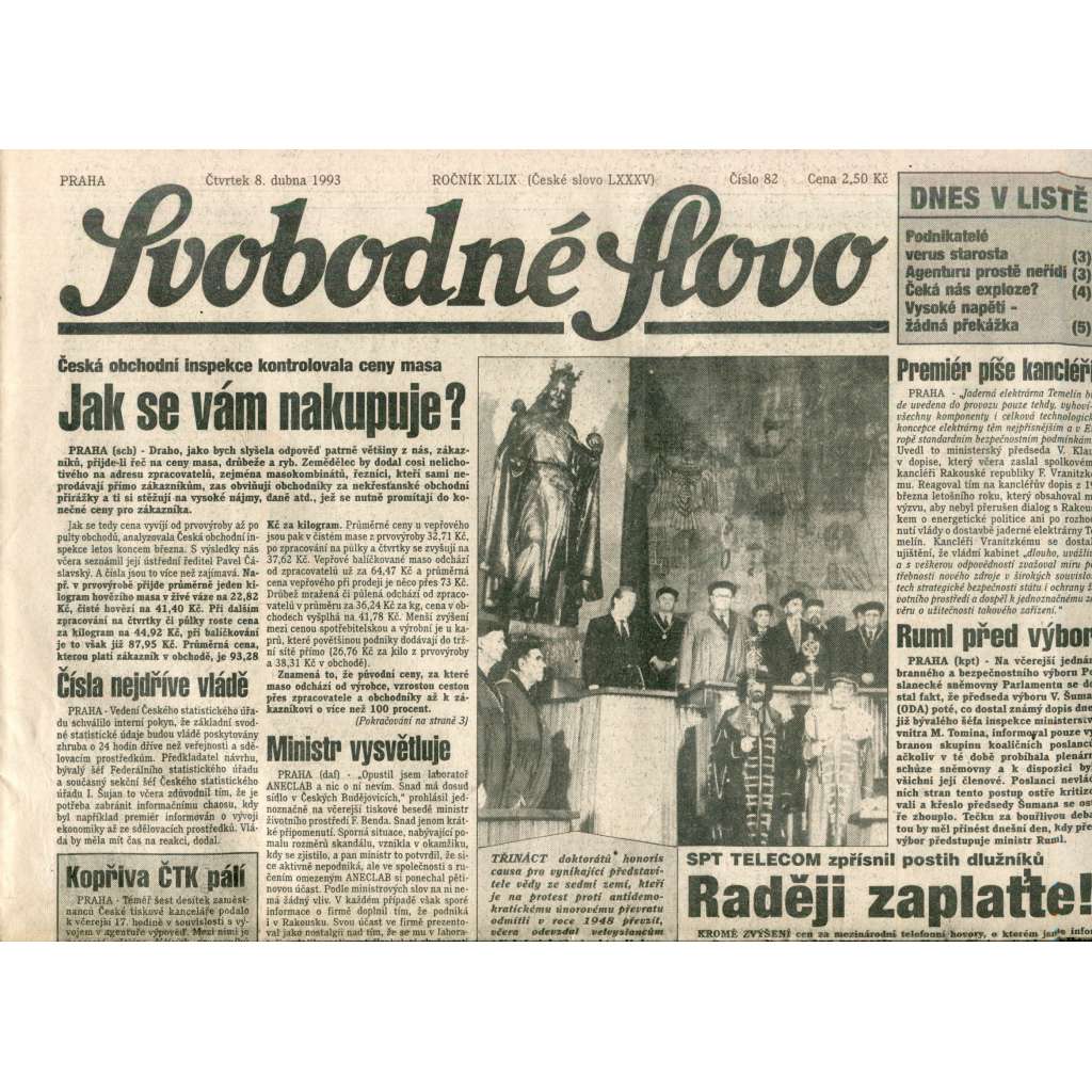 Svobodné slovo (8.4.1993) - noviny