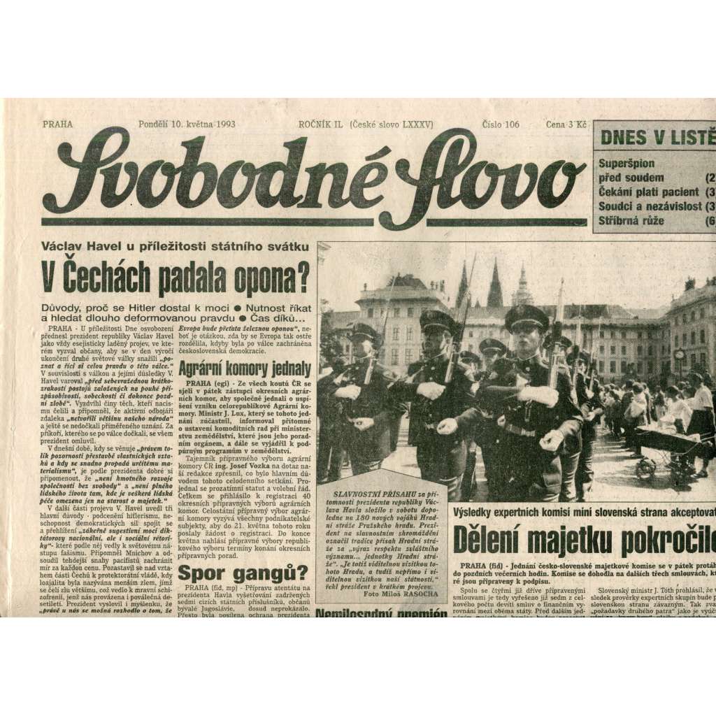 Svobodné slovo (10.5.1993) - noviny