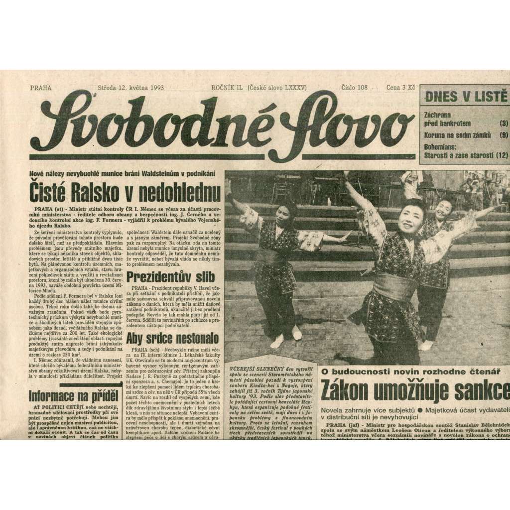 Svobodné slovo (12.5.1993) - noviny