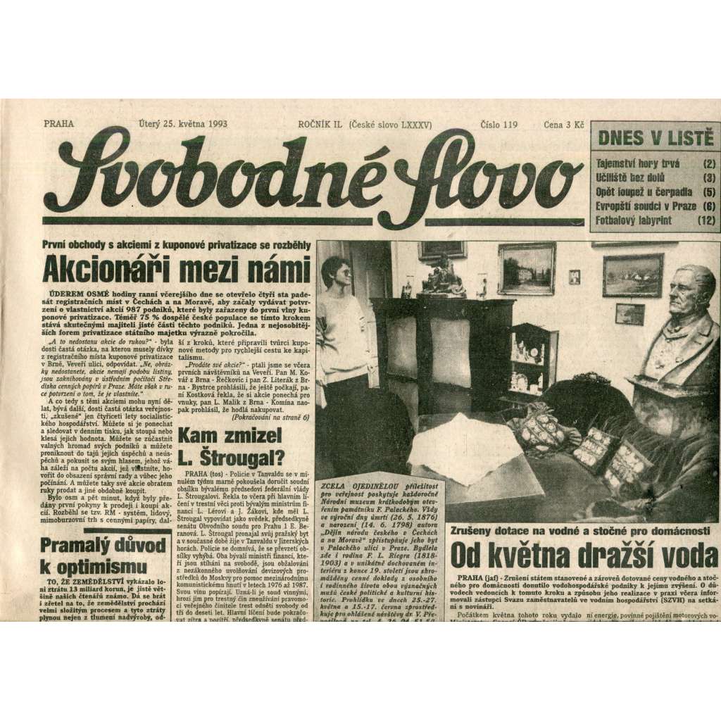 Svobodné slovo (25.5.1993) - noviny Svobodné slovo (25.5.1993) - noviny