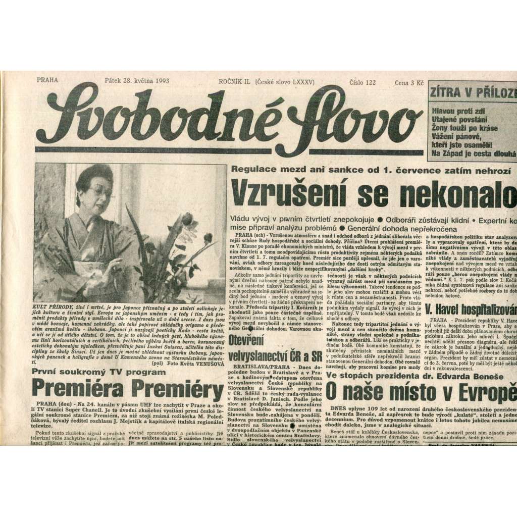 Svobodné slovo (28.5.1993) - noviny Svobodné slovo (28.5.1993) - noviny