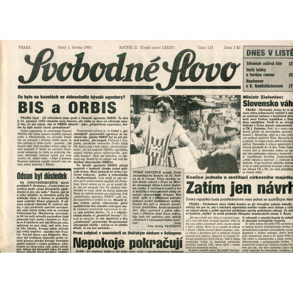 Svobodné slovo (1.6.1993) - noviny Svobodné slovo (1.6.1993) - noviny