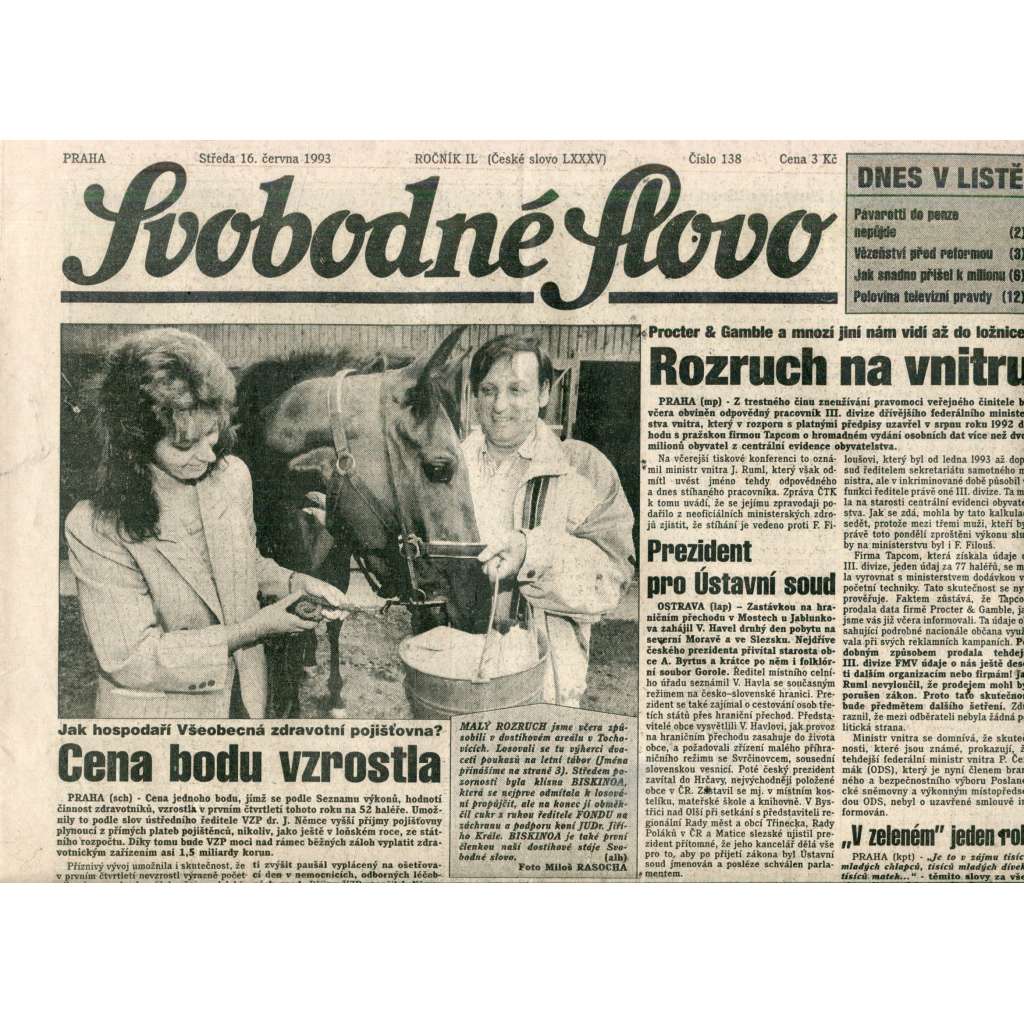 Svobodné slovo (16.6.1993) - noviny