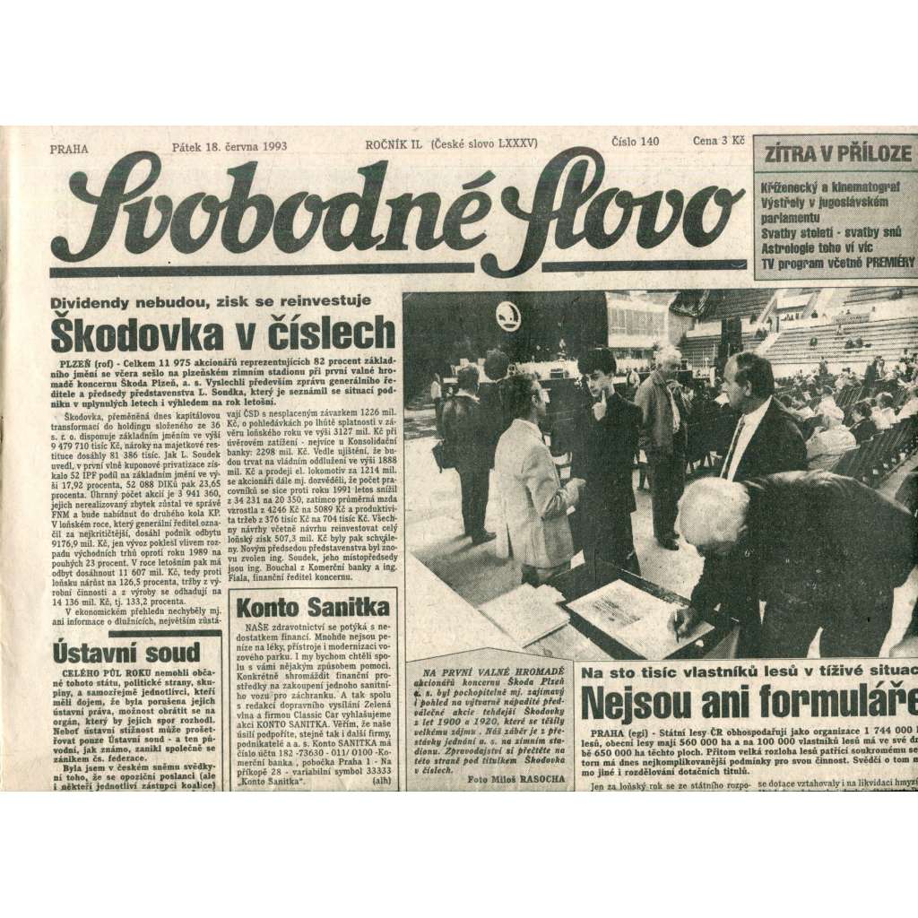 Svobodné slovo (18.6.1993) - noviny