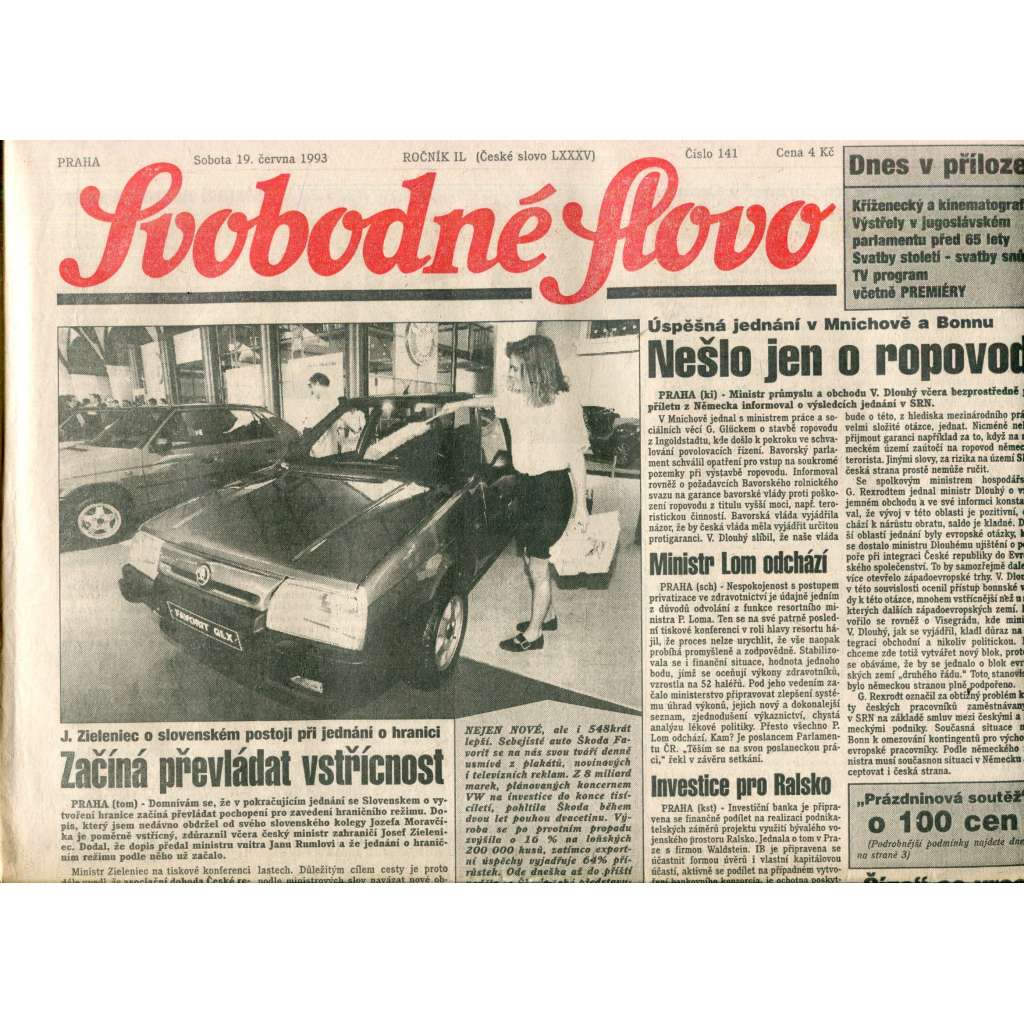 Svobodné slovo (19.6.1993) - noviny