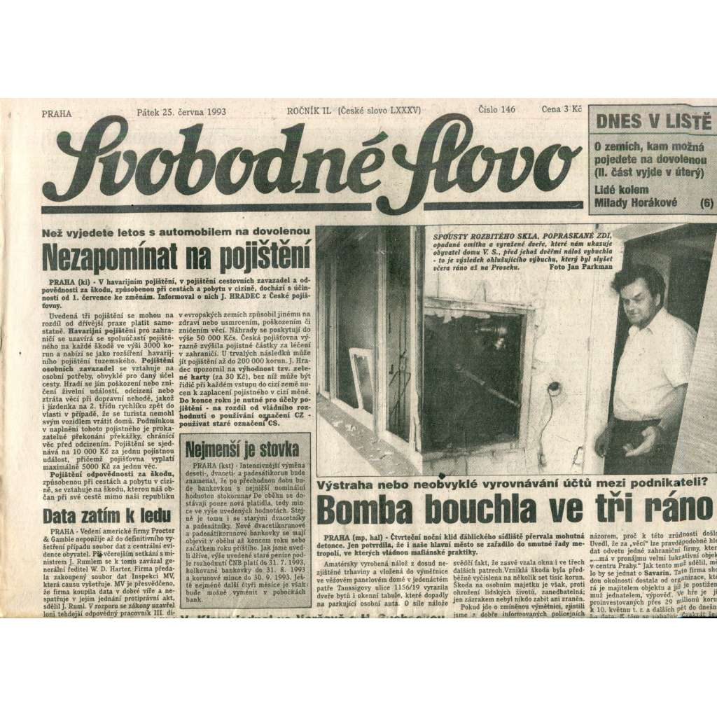 Svobodné slovo (25.6.1993) - noviny