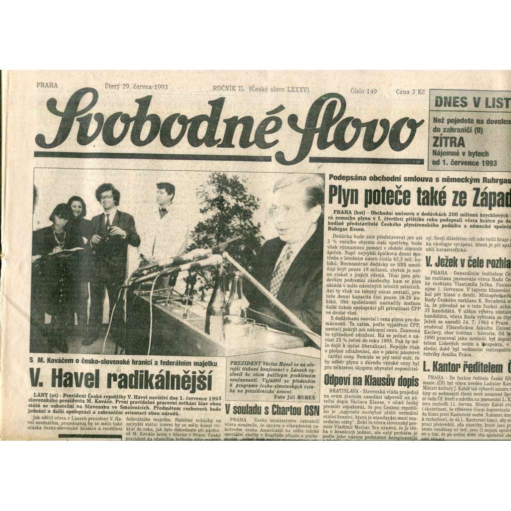 Svobodné slovo (29.6.1993) - noviny