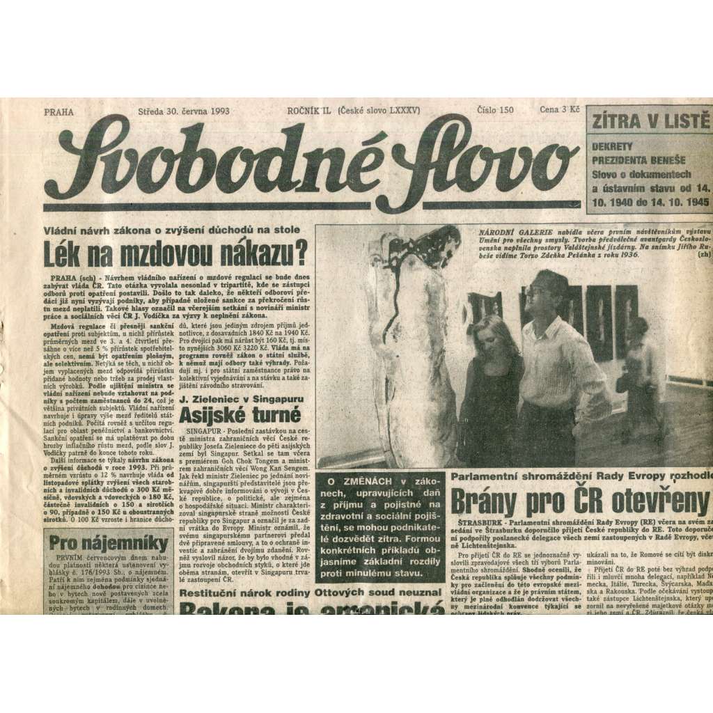 Svobodné slovo (30.6.1993) - noviny