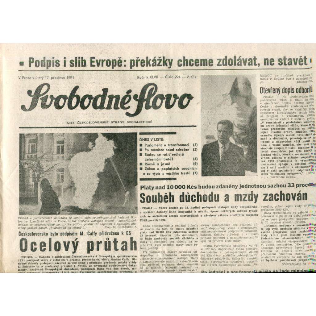 Svobodné slovo (17.12.1991) - noviny