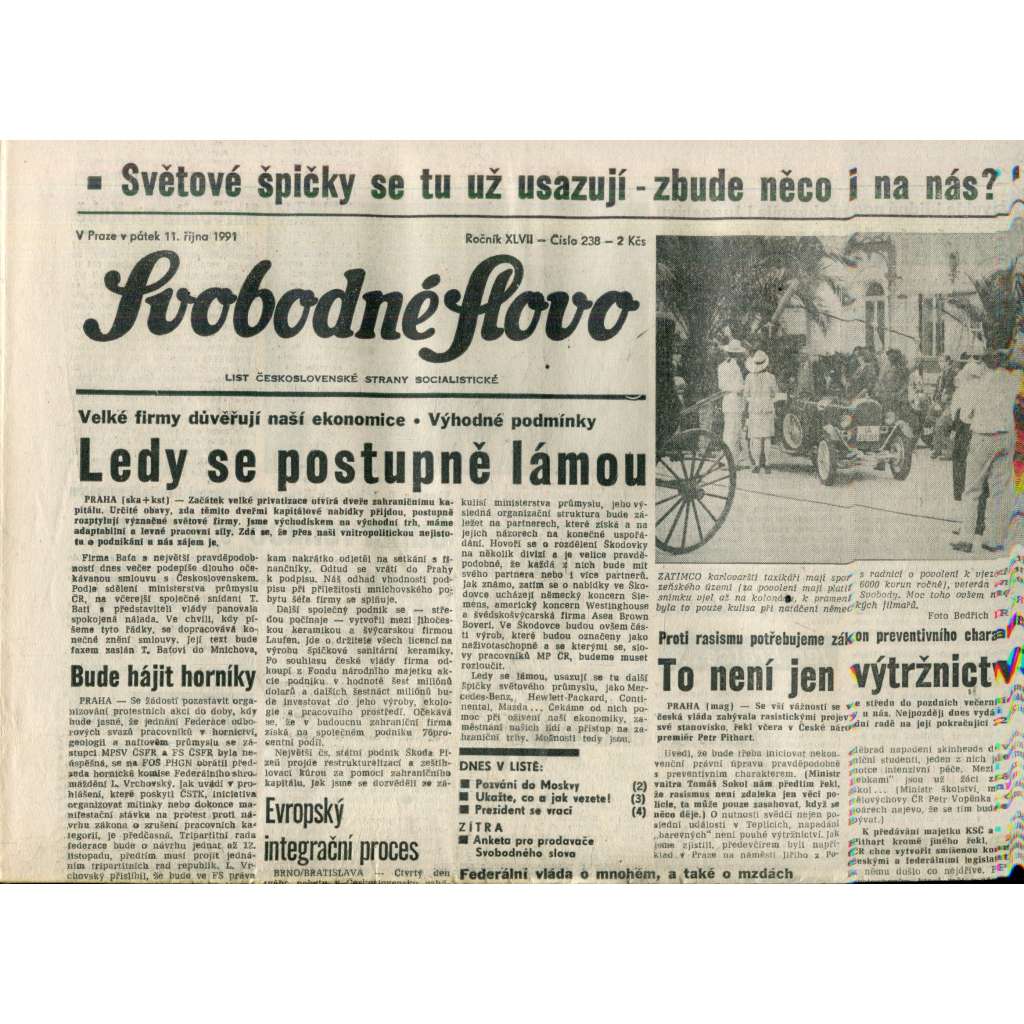 Svobodné slovo (11.10.1991) - noviny Svobodné slovo (11.10.1991) - noviny