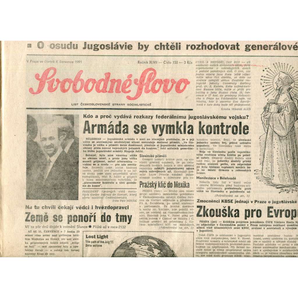 Svobodné slovo (4.7.1991) - noviny