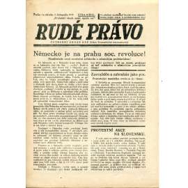 Rudé právo (8.11.1933) - 1. republika, staré noviny (ilegální vydání)