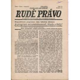 Rudé právo (listopad 1933) - 1. republika, staré noviny (ilegální vydání)