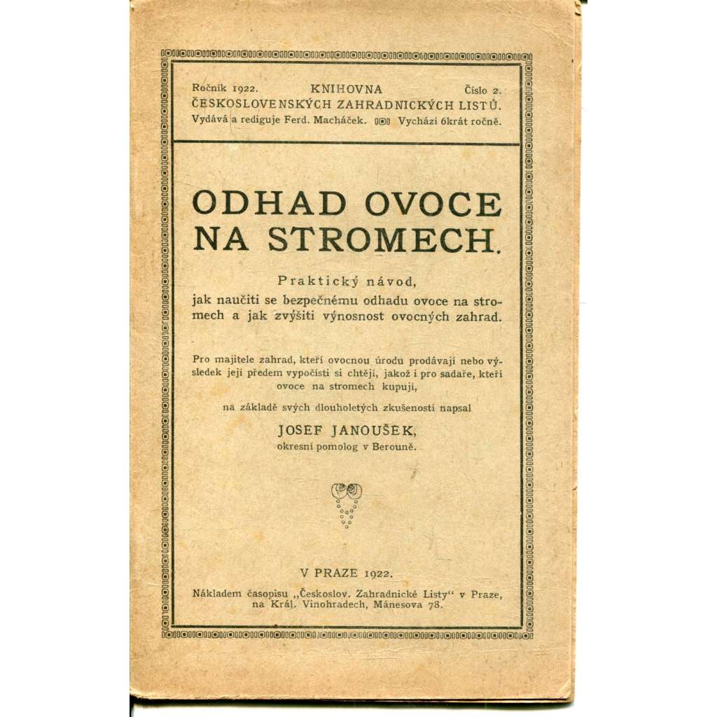 Odhad ovoce na stromech (ovocné stromy, ovocnářství)