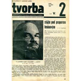 Tvorba. Týdeník pro literaturu, politiku a umění, roč. V. 1930, č. 1-26 (časopis, levice, avantgarda, mj. i Julius Fučík, Záviš Kalandra, Adolf Hoffmeister, Georg Grosz)