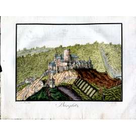 Hrad Křivoklát, mědiryt z roku 1797, Antonín Pucherna