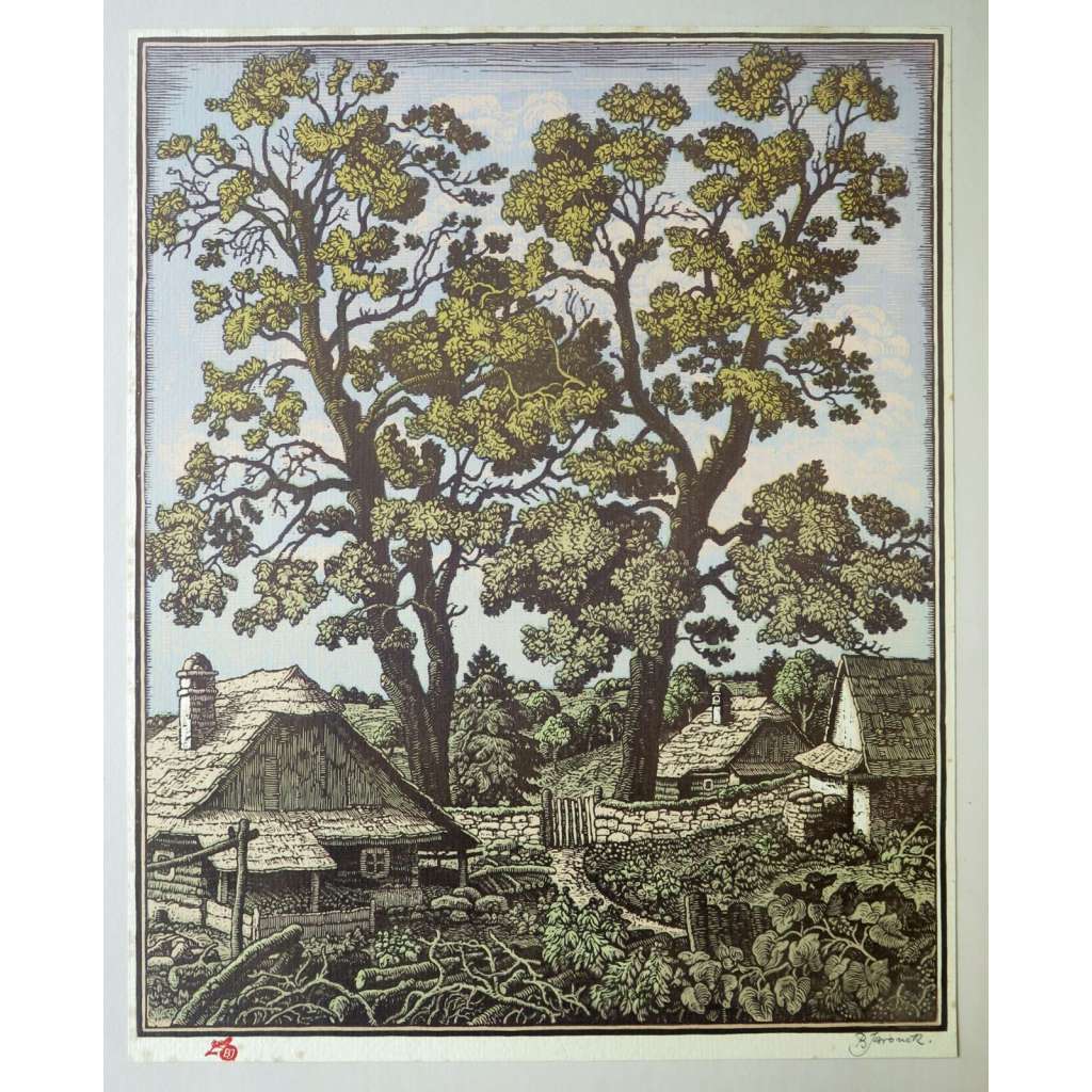 Na valašských pasekách - dřevořez [Jaroněk - Valašsko, Beskydy, okr. Vsetín nebo Nový Jičín]