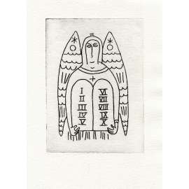 Anděl, Jan Zrzavý, lept, novotisk z původní desky