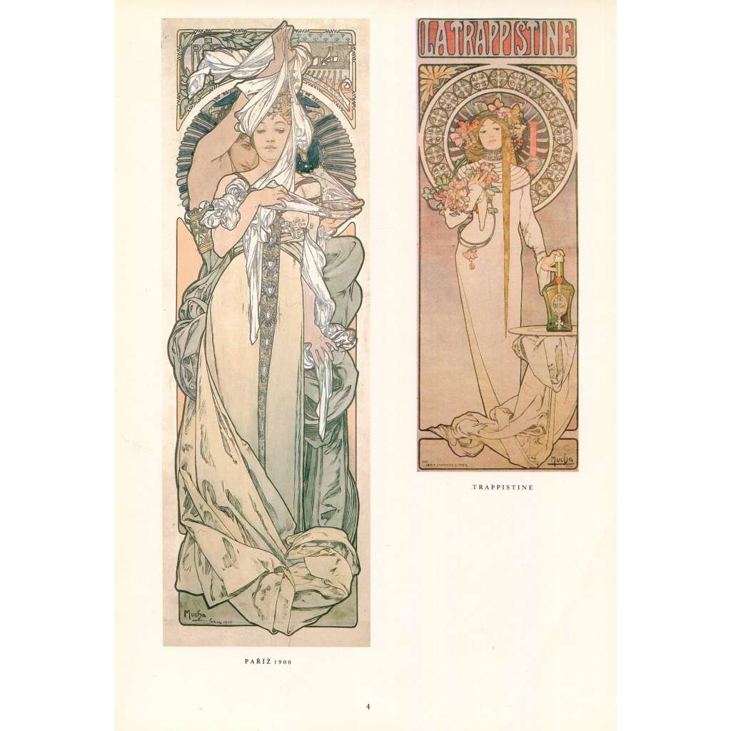 Plakát pro rakouskou účast na Světové výstavě 1899 a Trappistine 1897 Alfons Mucha reprodukce secese reklama