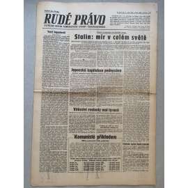 Rudé právo (4.9.1945) - 1. republika, staré noviny