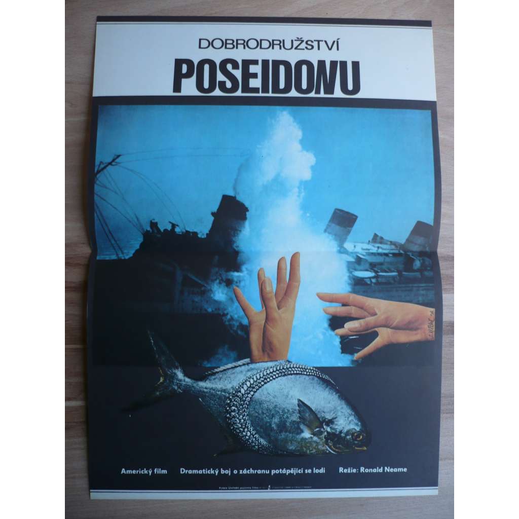 Dobrodružství Poseidonu (filmový plakát, film USA 1972, režie Ronald Neame, hrají: Gene Hackman, Ernest Borgnine)