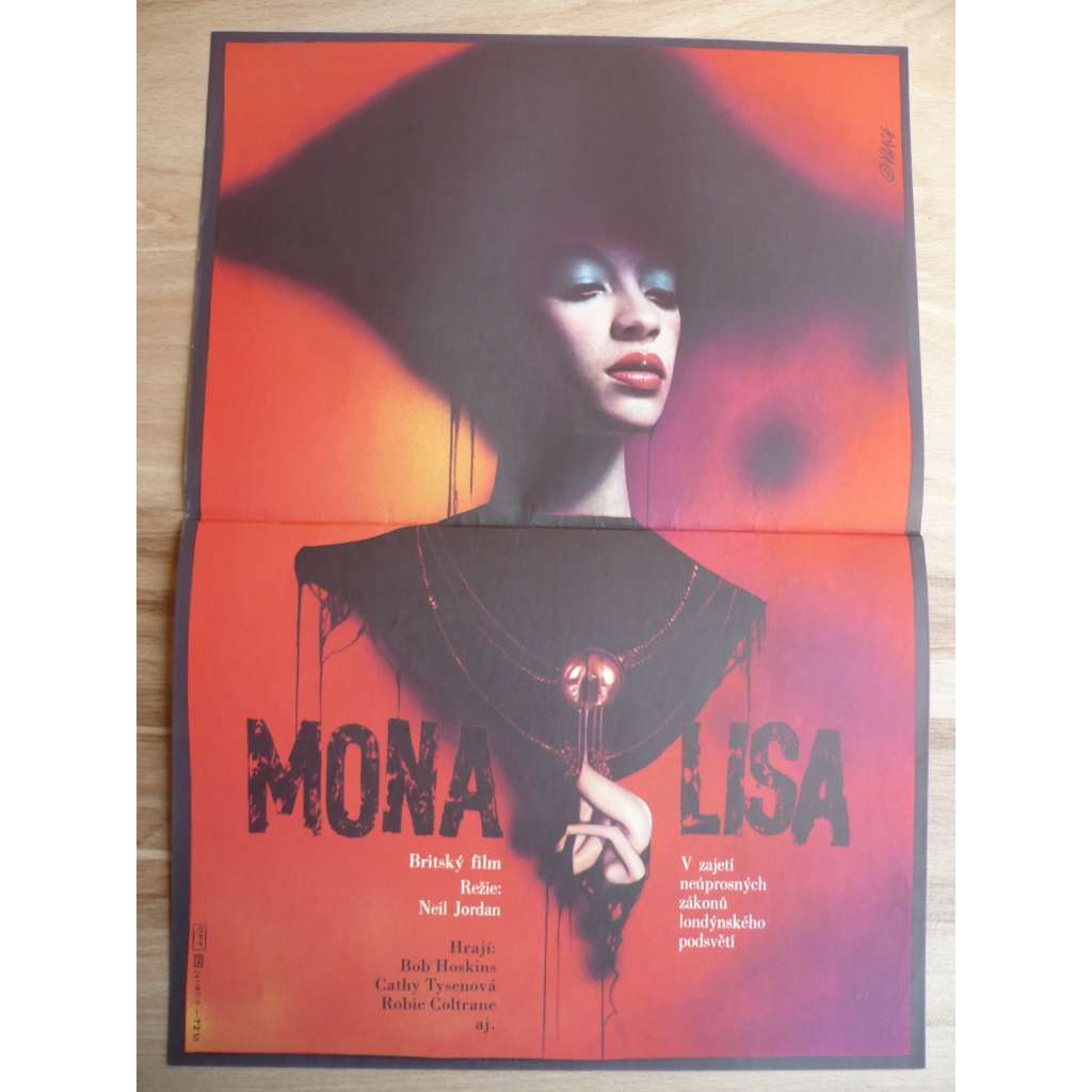 Mona Lisa (filmový plakát, film Velká Británie, režie Neil Jordan, hrají: Bob Hoskins, Cathy Tyson, Michael Caine)