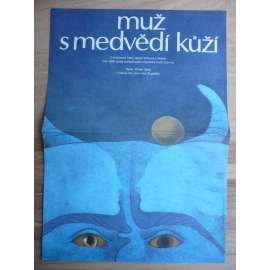 Muž s medvědí kůží (filmový plakát, film pohádka NDR 1985, režie Walter Beck, Hrají: Jens-Uwe Bogadtke, Janina Hartwig, Marina Krogull)