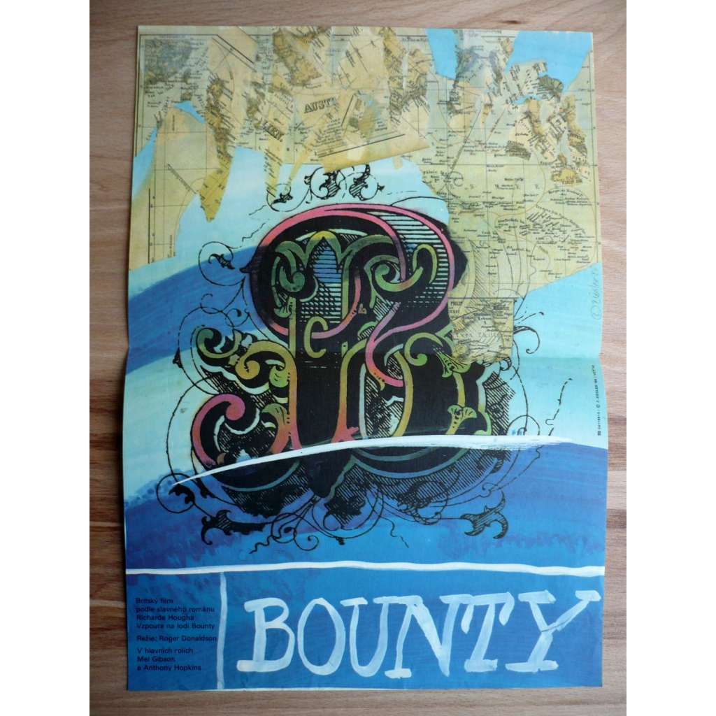 Bounty (filmový plakát, film USA 1984, režie Roger Donaldson, Hrají: Mel Gibson, Anthony Hopkins, Laurence Olivier)