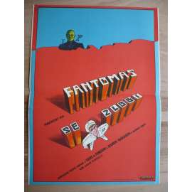 Fantomas se zlobí (filmový plakát, film Francie 1965, režie André Hunebelle, Hrají: Jean Marais, Louis de Funès, Mylène Demongeot)