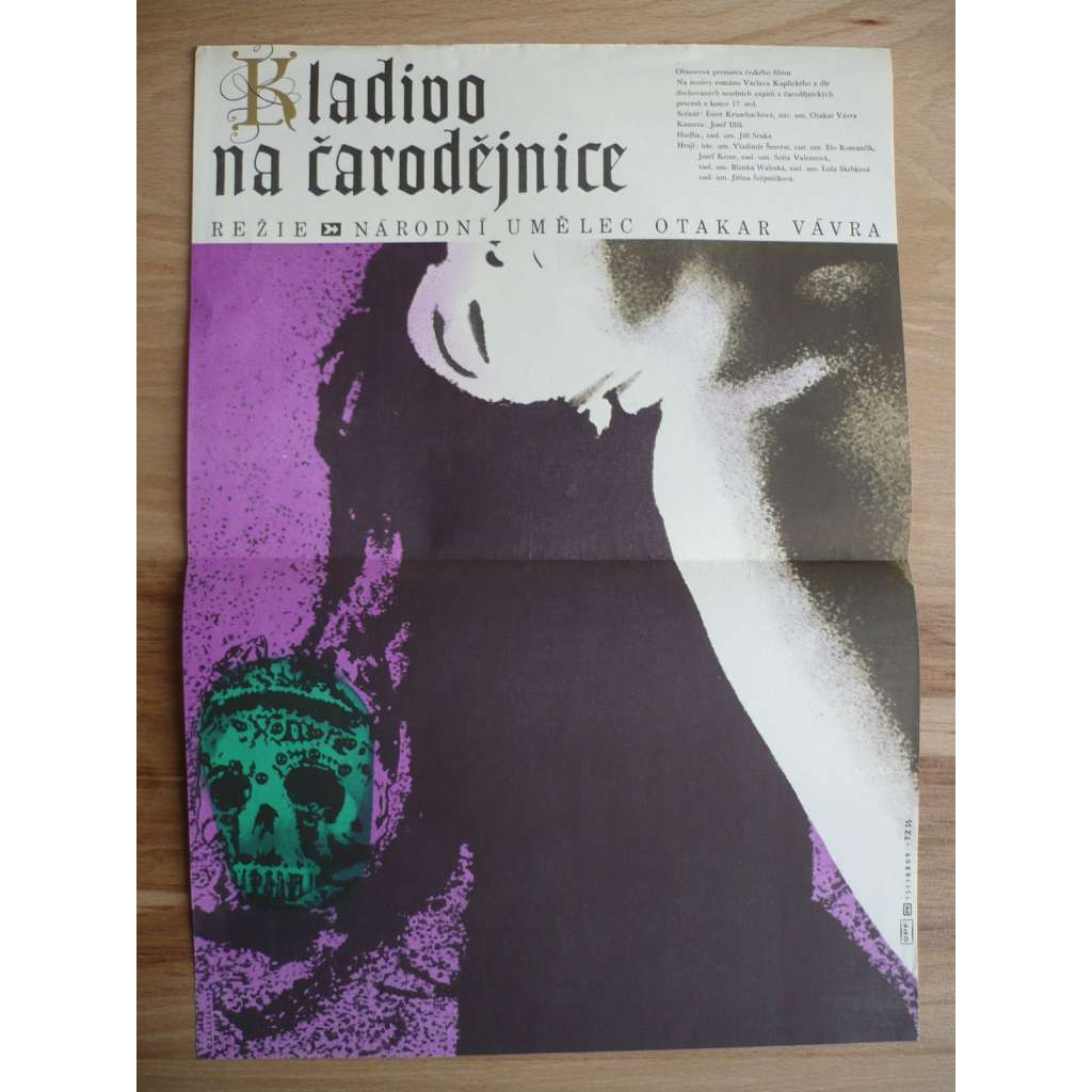 Kladivo na čarodějnice (filmový plakát, film ČSSR 1969, režie Otakar Vávra, Hrají: Elo Romančík, Vladimír Šmeral, Soňa Valentová, Josef Kemr)